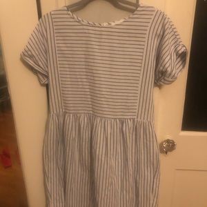 Blue & white striped dress